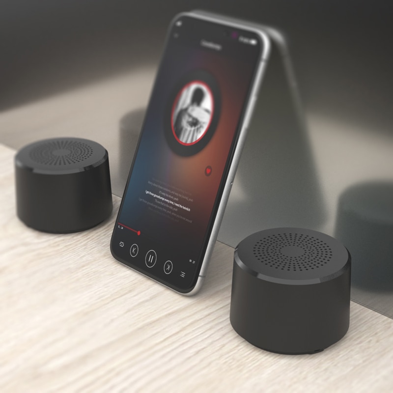 Round Portable Mini Wireless Bluetooth Speaker Subwoofer Smart Voice Control Portable Bluetooth Speaker 5 0