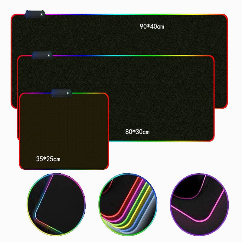 XGZ grandes olas arte Mousepad gran ordenador ratón Mat LED grande alfombrilla para ratón de juegos de noche RGB cable USB estera con iluminación para CSGO Dota