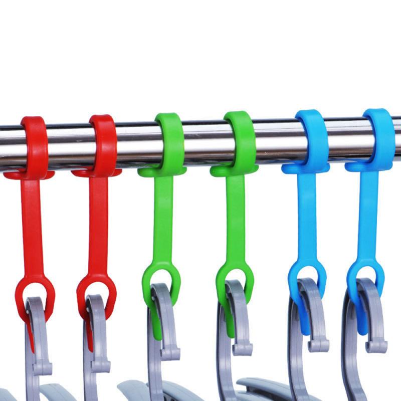 10PCS Plastic Hangers Clothes Organizer Clothesline Windproof Anti-skid Hanger Hooks Fixed Clothes Rail Clothes Hanger Lock