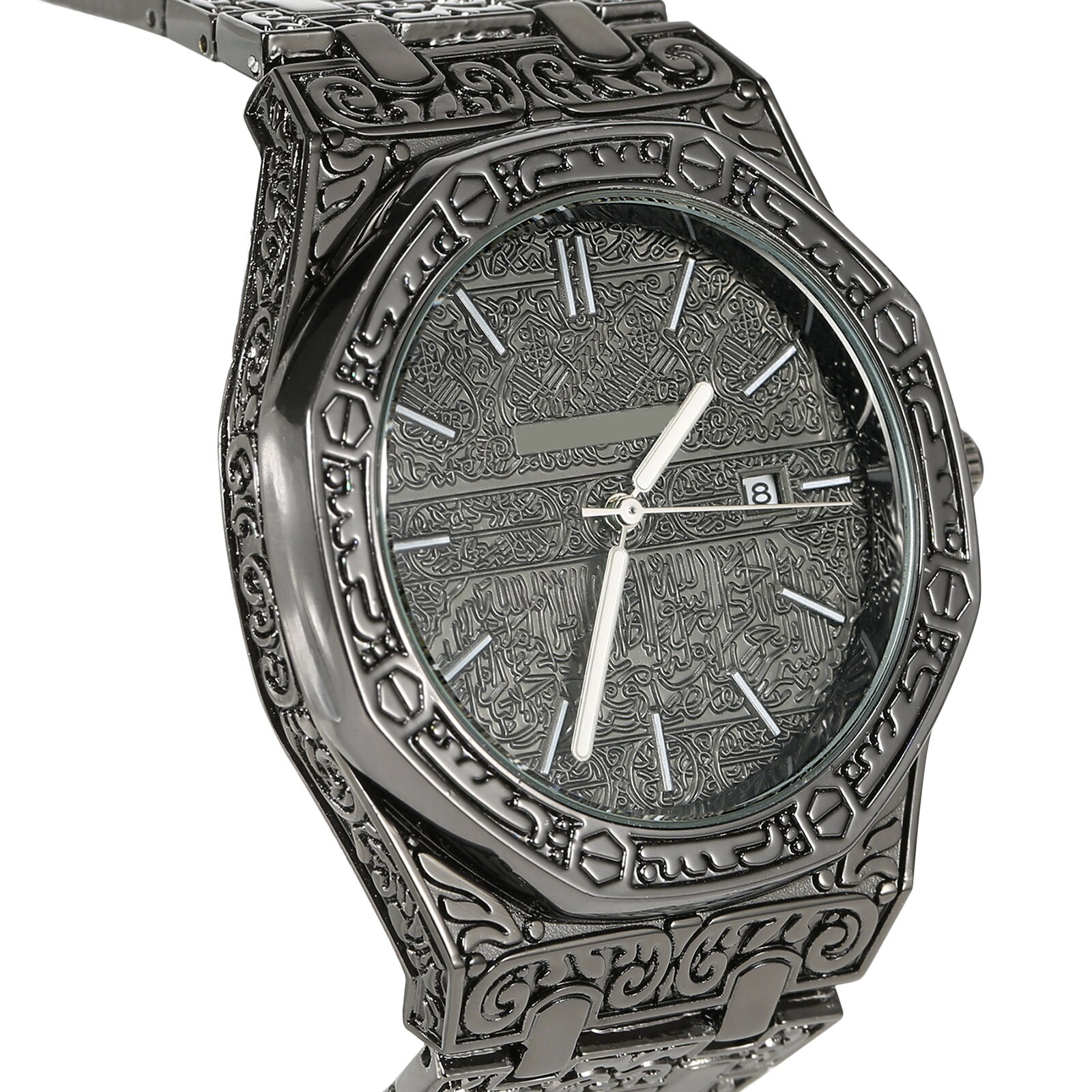 Mekka Edition Vintage Gesneden Horloge Luxe Islamitische Horloge Voor Mannen Business RERI889