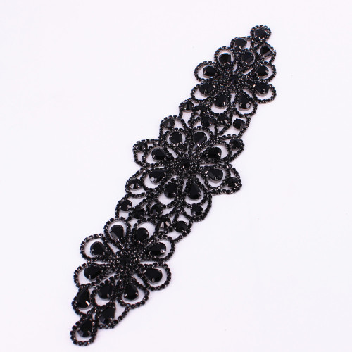 1 para brillant weiß kristall Applikationen stein quasten für Bekleidungs Kostüm Dekoration atemberaubend Strass Applikationen trimmen: Applikationen Gürtel 11