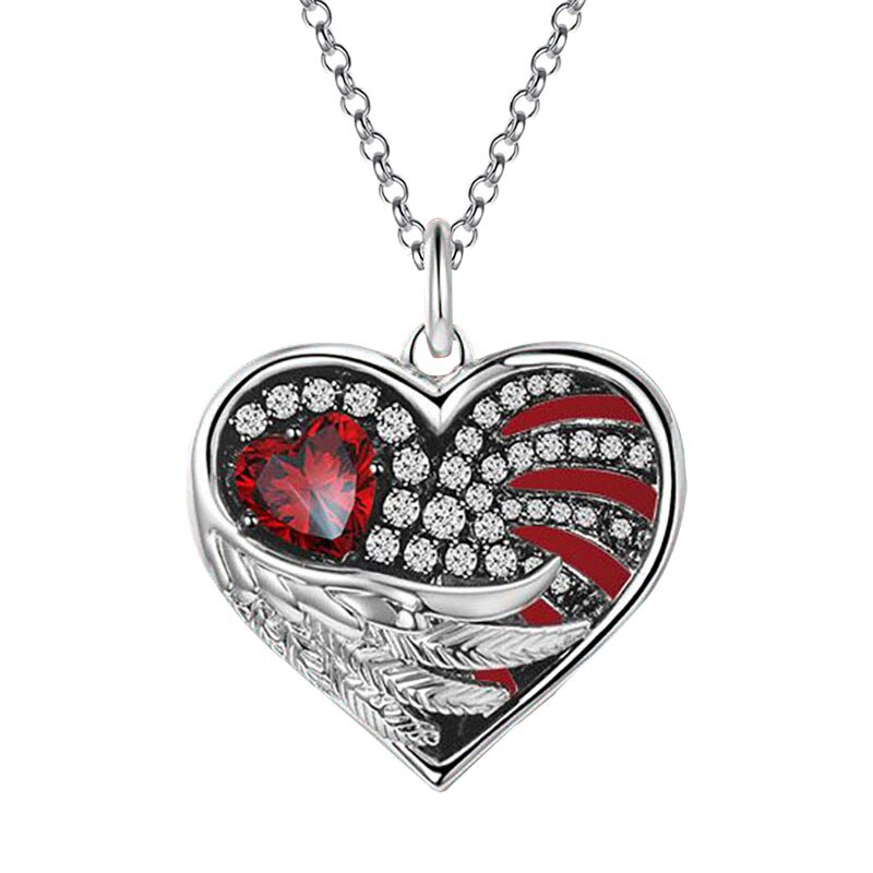 Collar de corazón para mujer, colgante de alas de Ángel, joyería exquisita, de personalidad, un solo producto, de vacaciones para el día conmemorativo: N101520