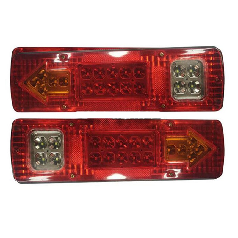 2 stk 12v led baglygter lygte 5 funktion til trailer cara-kan lastbil 19 led trailer lygter led stoplys