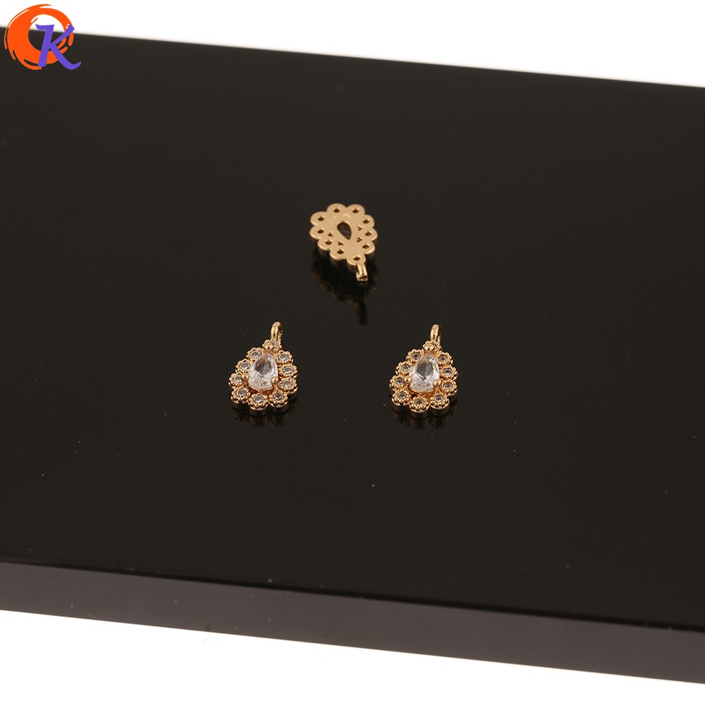 Cordiale Disegno 50pz 7*12MM Accessori Dei Monili/Pendente DELLA CZ/Fatto A Mano/a Forma di Goccia/strass Pendenti E Ciondoli/FAI DA TE Che Fanno/Risultati dell'orecchino