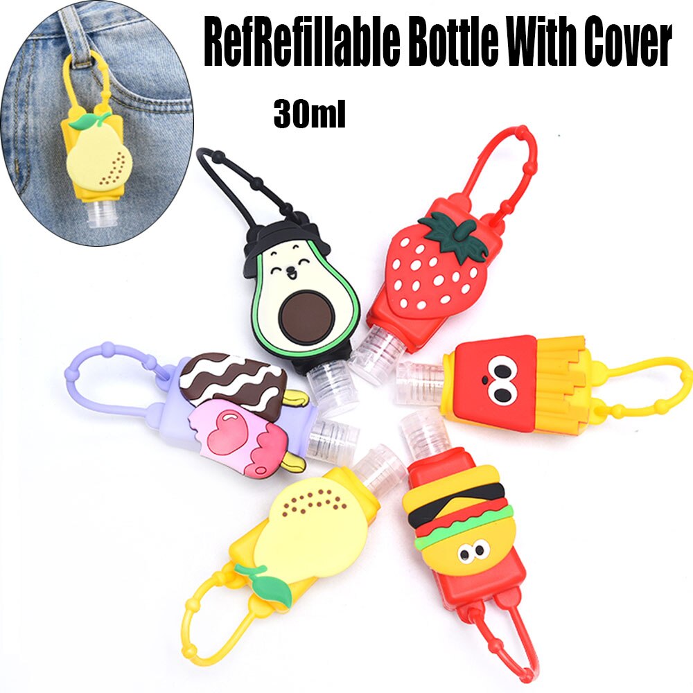 Funny Fruit Hand Soap Bottle Food Silicone Travel Portable Safe Gel Holder Hangable Liquid Soap Dispenser Mini Containers
