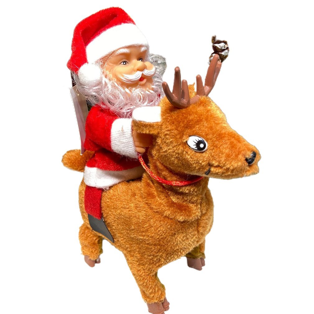 Santa Claus Riding On Elk Electric Musical Toy Santa Claus Electric ...