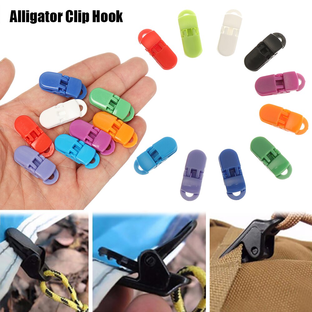 5/10 Uds Durable empresa de plástico Clip cocodrilo Clip de Clips para lona Camping tienda de máscaras para lonas al aire libre campamentos Kit