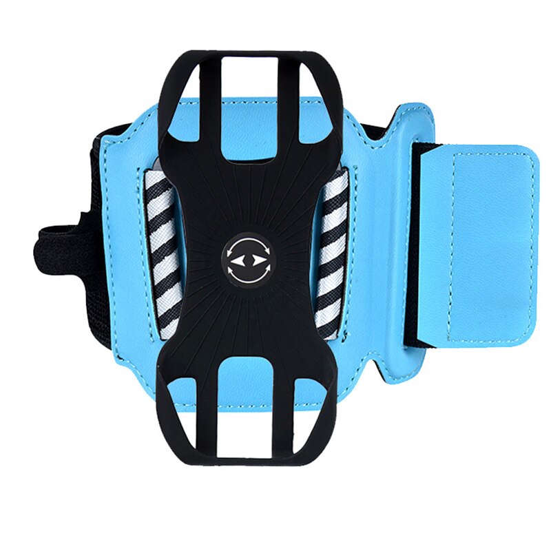 Soporte para teléfono de pulsera de 360 °, funda para brazalete deportivo de 4 a 8,5 pulgadas, para ciclismo, gimnasio, Samsung, iPhone y Huawei: Azul