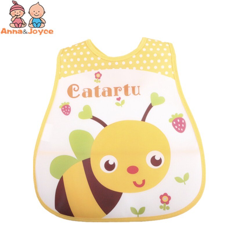 Babadores para bebês com estampa de desenho, babadores para crianças com 3 unidades, à prova d'água, almoço, meninos, meninas, cuidado com a alimentação: Bee