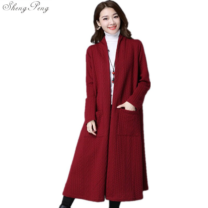 Style chinois automne hiver manteau femmes nouveaux arrivants grande taille veste bouton chinois long manteau robe décontractée V1128