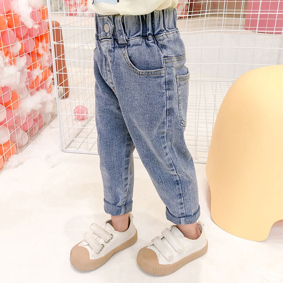 Baby Jeans Effen Kleur Jeans Meisje Patchwork Kids Jeans Meisjes Lente Herfst Meisjes Kleding