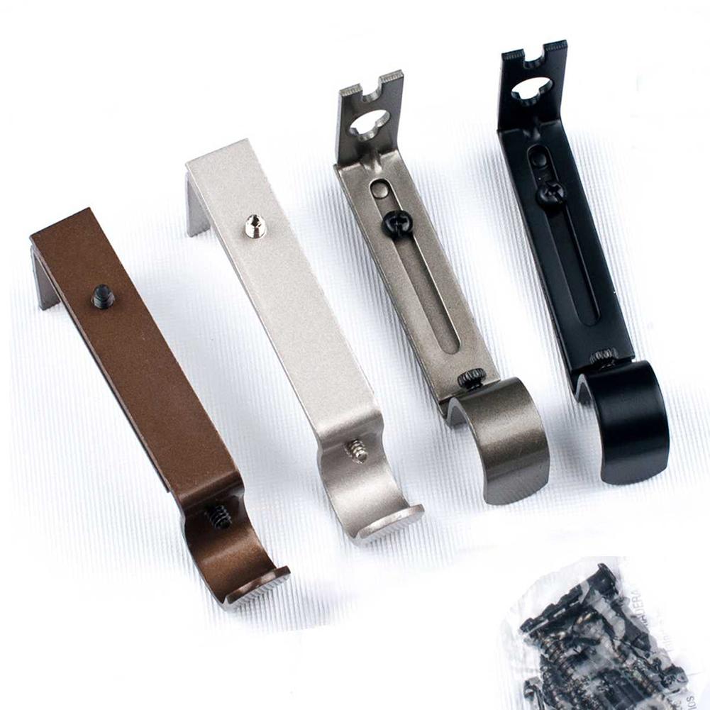 Adjustable Iron Window Curtain Rod Bracket Holder Drape Bar Fixed Hook Clamp Magic Wall Curtain Hanging Rod For Home Bedroom