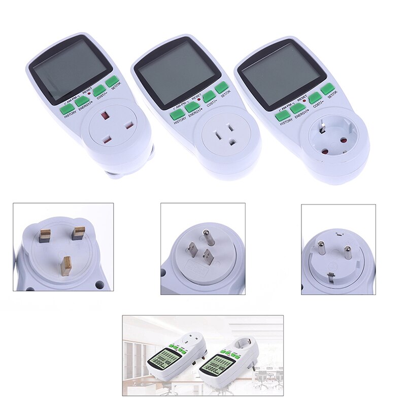 AC Power Meters 110v/220v Digital Wattmeter Eu Energy Meter Watt Monitor Electricity Cost Diagram Measuring Socket Analyzer