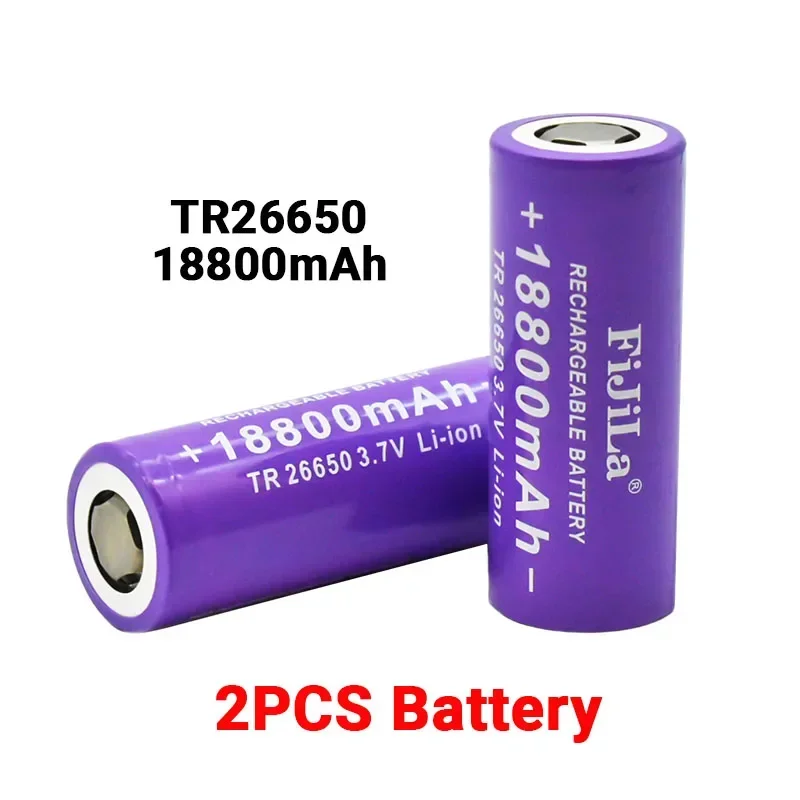 Batería recargable De iones De litio, 26650, 3,7 V, 18800mAh, para lámpara De Poche LED, Torche, acumulador, Chargeur, Nouveauté 26650A: Negro