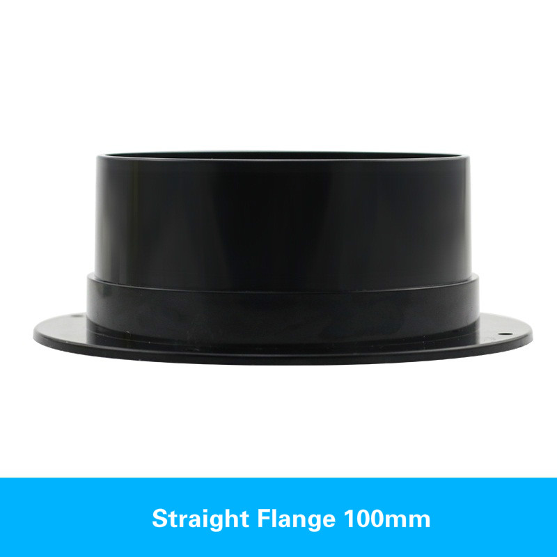 Emhætte flange adapter køkken luft udluftning 100mm 110mm 125mm 150mm skot flange stik abs plast væg lige flange