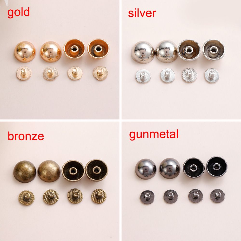 10Pcs 8/10/12/16/20Mm Diy Band Klinknagels Schroef Paddestoel Dome Bolt Ronde hoofd Schroeven Punk Metal Nail Knop Voor Kleding/Tas/Schoenen