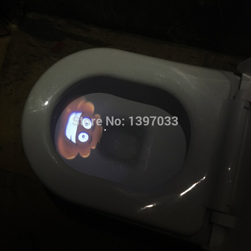Novelty 4 images Night toilet projection light Battery Auto Body Motion Sensor WC projector Lamp Children toilet light bowl