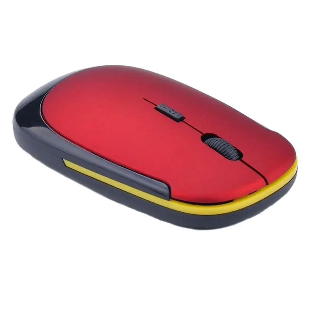 Portable 2.4GHz Wireless Mouse + USB Receiver 1600DPI 10m Gaming Mouse for Macbook Laptop PC: Red