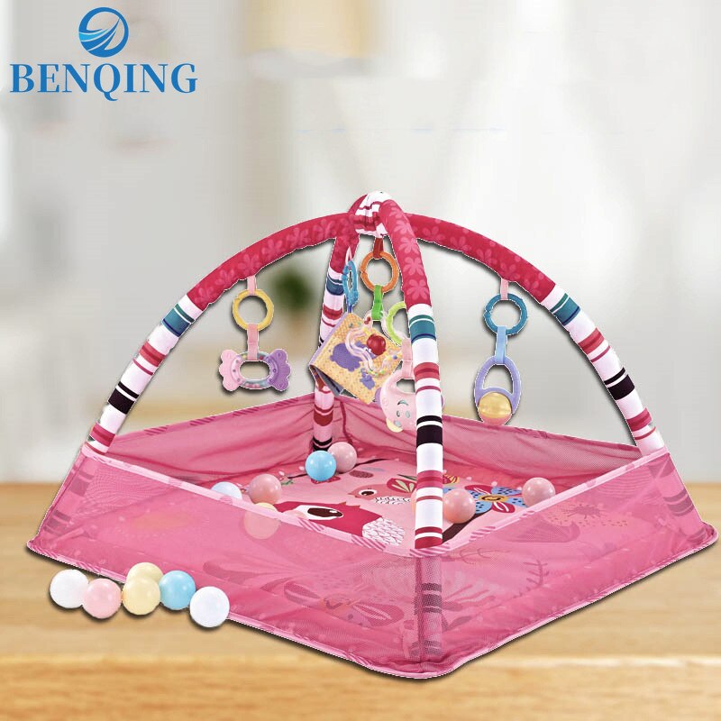 BENQING Foldable Baby Crawling Game Blanket 0-36 Months Enlightenment Toys Baby Multifunctional Fence Fitness Rack WR156