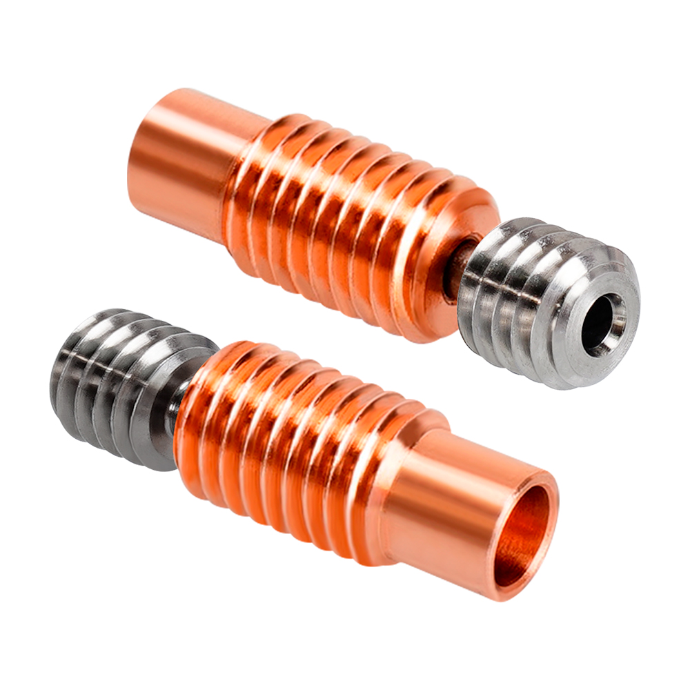 2/1 sztuk ze stopu tytanu Bi metal-metal E3D V6 gardła Heatbreak V6 mosiądz miedziowanie Hotend bimetaliczny dla Prusa i3 MK3 1.75MM: 1pc V6 Throat / Type B V6 copper
