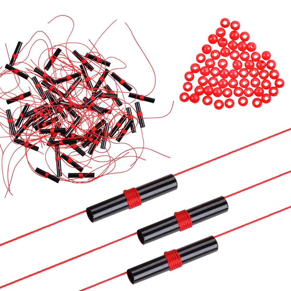 150 pièces Bobber arrêts Slip Bobber Stop Bobber bouchons pour ligne de pêche avec perles de pêche matériel de pêche en eau salée/eau douce
