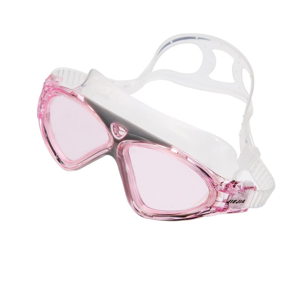 Big frame Adult Swimming goggles for Men Women Anti-Fog Uv Pool Glasses Waterproof Adjustable Swim Eyewear: Pink