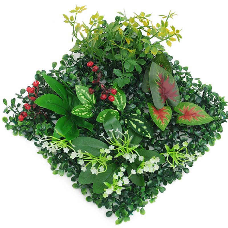25x25cm Green Artificial Plants Wall Panel Plastic Outdoor Lawns Carpet Decor Home Wedding Backdrop Party Grass Flower Wall