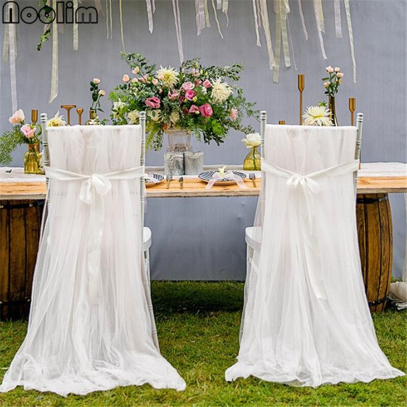 2 kpl/erotuoli hihnat häät koristelu ulkona häätuoli rekvisiitta verkkotuolin päällinen nauhalla koko  l2.6m*w1.6m: Valkoinen
