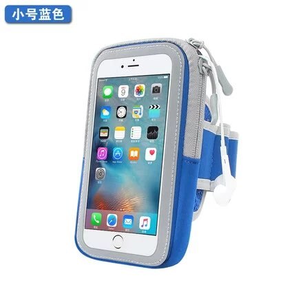 6 pouces sac pour téléphone sur la main Sport en cours d'exécution brassard sac housse brassards universel téléphone Mobile sacs en plein air Sport bras poche: blue