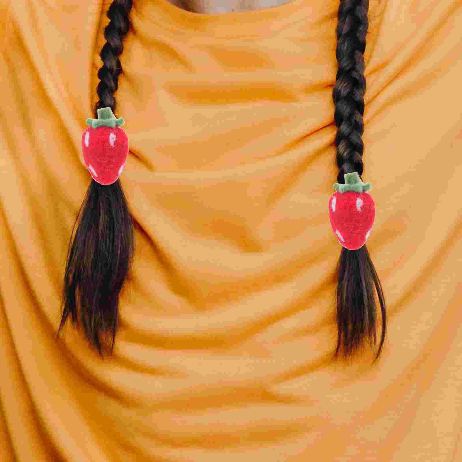 10pcs Felting Crafts Wool Felting Crafts Strawberry Shaped Felt Crafts for DIY Decor