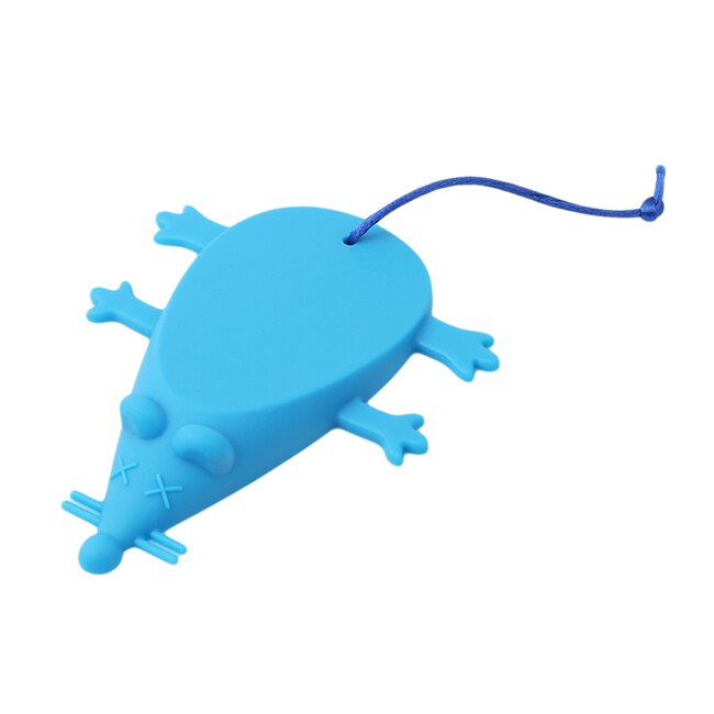 Tapón de silicona con forma de ratón en 6 colores, suministros para seguridad de bebés, protege contra pellizco, Tope de puerta de mano: blue