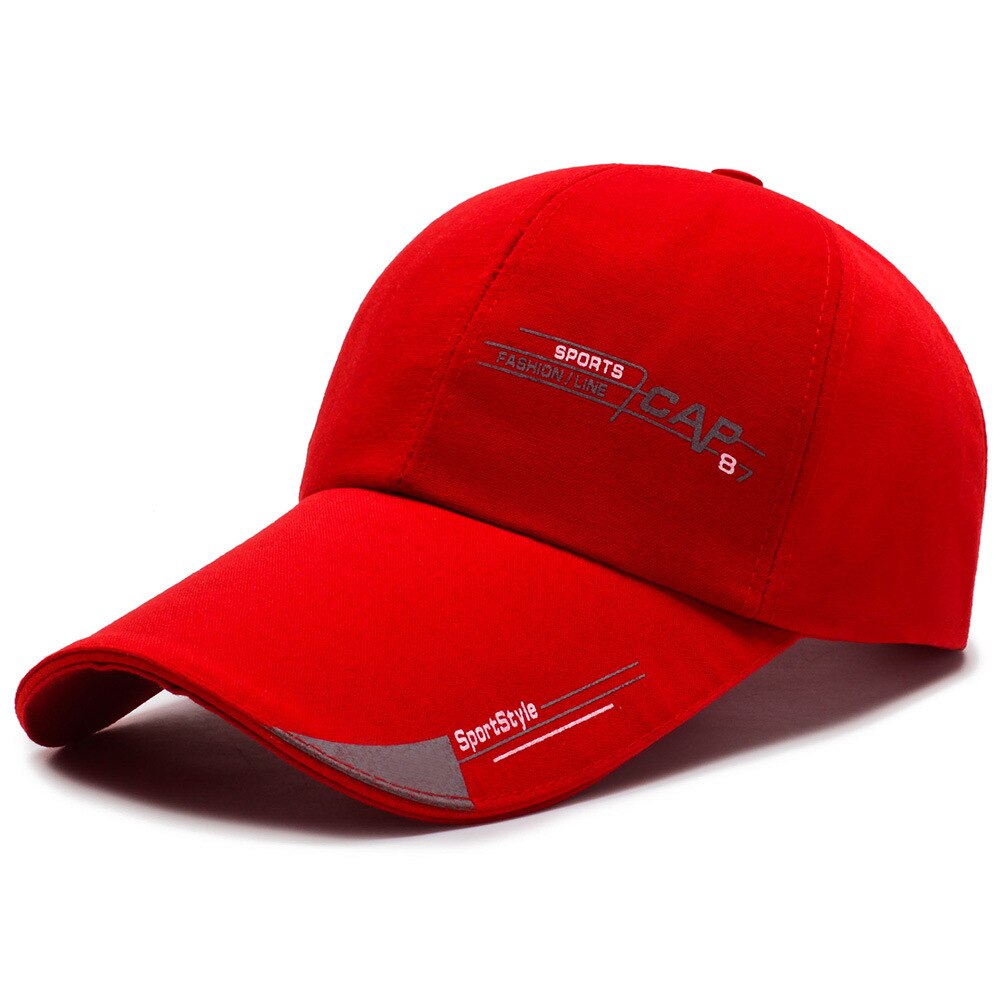 Baseball Cap Mannen Voorjaar Outdoor Sport Leisure Zonnehoed Verlengd Rand Schaduw Brief Hoed Mode Comfortabel En Ademend: Red