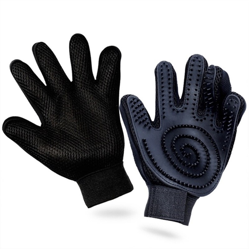 Guante de cepillo para mascotas, guante de belleza para masaje de perros y gatos, cepillo para baño de perro, artefacto para el pelo, accesorios para mascotas, guante para cepillar mascotas, aseo para perros y gatos,: blackright