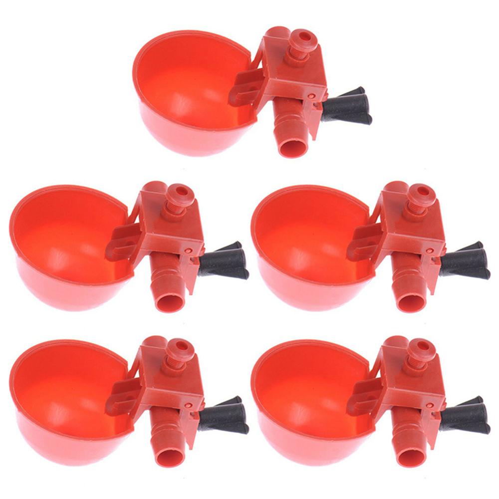 5/10 pcs Chicken drinking Cups Quail waterer bowls red glass Animal husbandry tools Automatic Bird Coop Feeder Drinking Cups