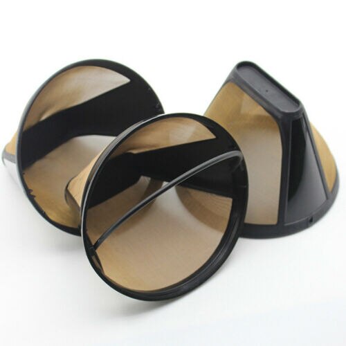 1pc Reusable Coffee Filter Stainless Steel Kitchenware Cone-Style Coffee Filter