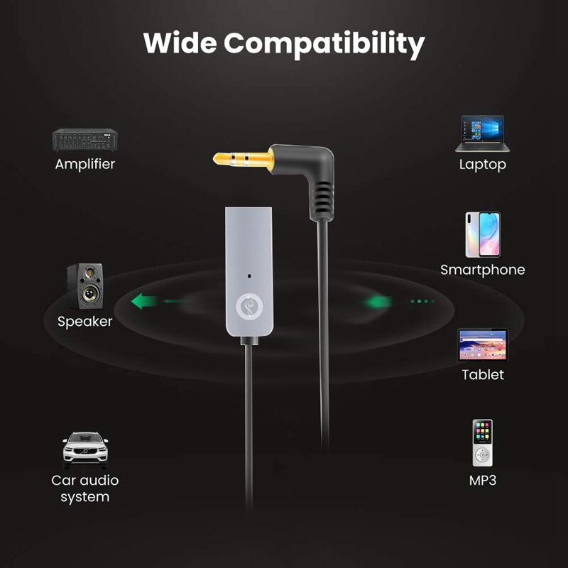 Auto Bluetooth Adapter 3.5Mm Jack Usb Bluetooth5.0 Ontvanger Speaker Car Handsfree Car Kit Audio Muziek Zender