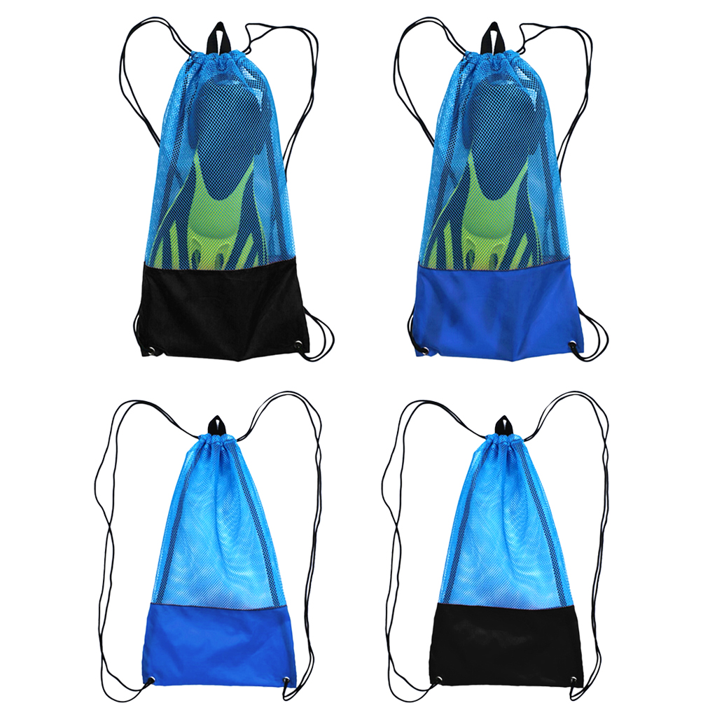 Lot 2 mesh gear bag schouderrugzak voor duiken, snorkelen, zwemmen, strand en sportuitrusting