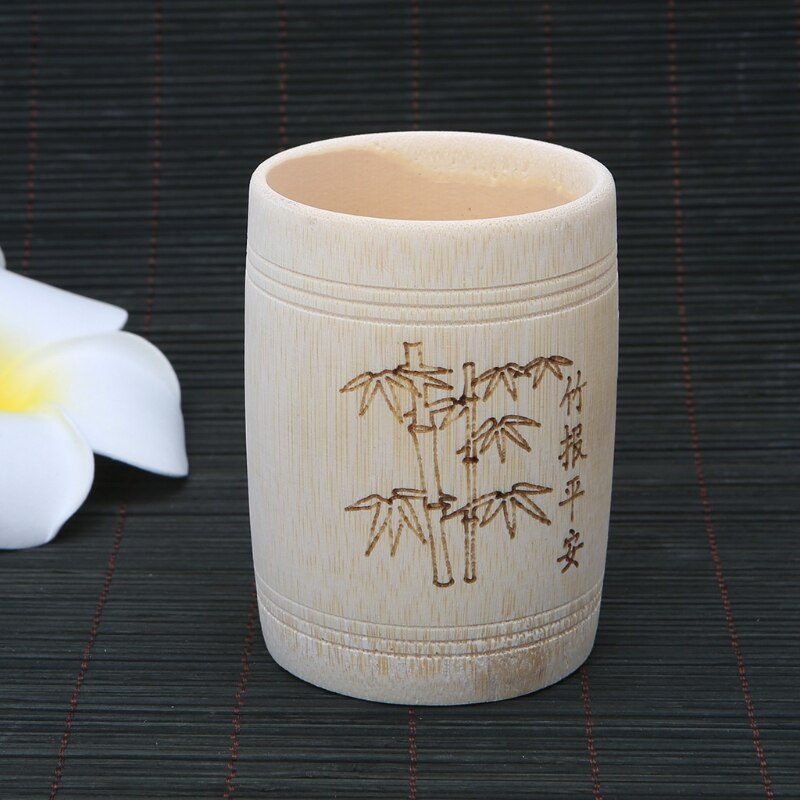 Taza tradicional china de bambú Natural artesanal para agua del té, cerveza, café, jugo