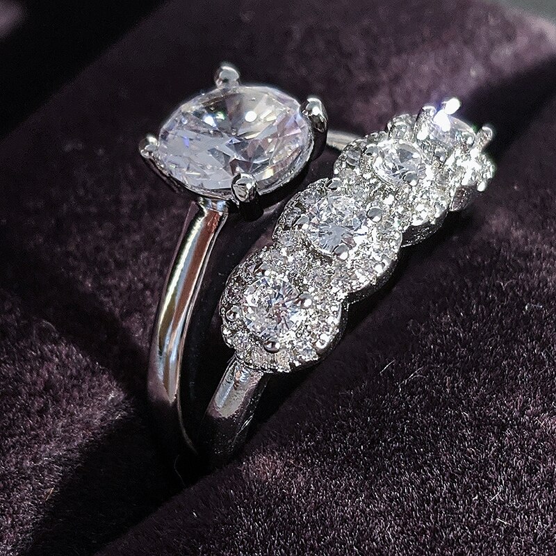 arrivals 925 sterling silver jewelry sterling silver engagement and wedding band set couple rings R5501