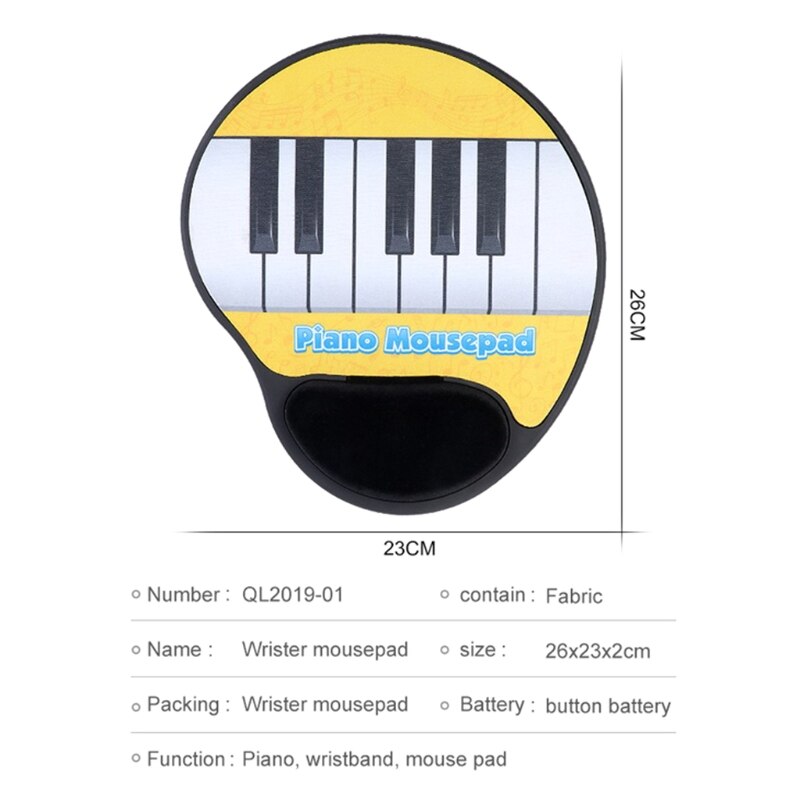 Multifunctionele muziek piano toetsenbord muismat elektronische piano performance pad polssteun muizenmat kantoor decompressie speelgoed