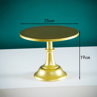Hem fest display monter bröllop dekoration smidesjärn födelsedag bricka dessert fudge skrivbordet afternoon tea tårtställ: Guld 25cm