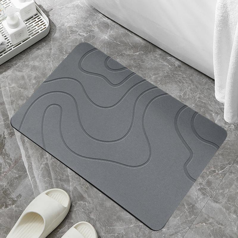 Alfombra de baño de diatomita, alfombras de baño con súper absorción de agua, alfombrilla para pies de inodoro de secado rápido, alfombra de ducha de piedra de diatomita antideslizante