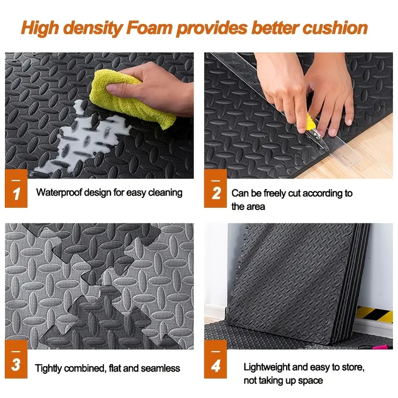Alfombra de Fitness EVA Puzzle 8/16/24, estera de juego de espuma entrelazada para bebé, alfombra de Fitness de costura suave impermeable antideslizante sin BPA