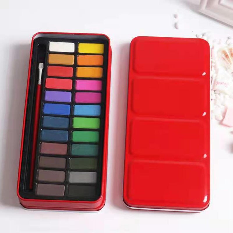 18/24 Colors Solid Watercolour Paint, Student Painting Art Supplies,Suitable for Beginners of Painting