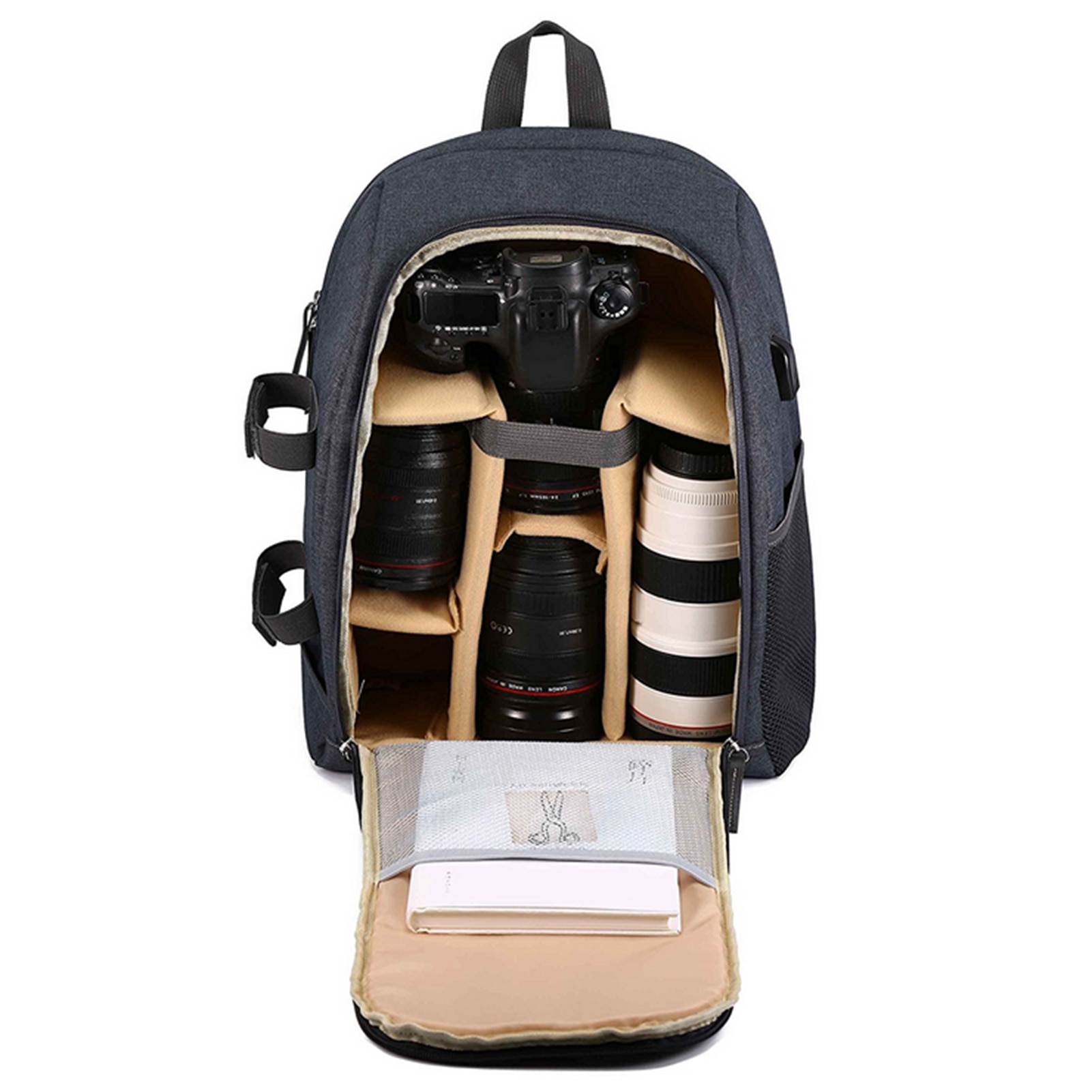 Multi-Functionele Camera Bag Photo Rugzak Knapzak Grote Capaciteit Draagbare Reizen Camera Tas Computer Tas Dslr Tas Foto Tas: Camel