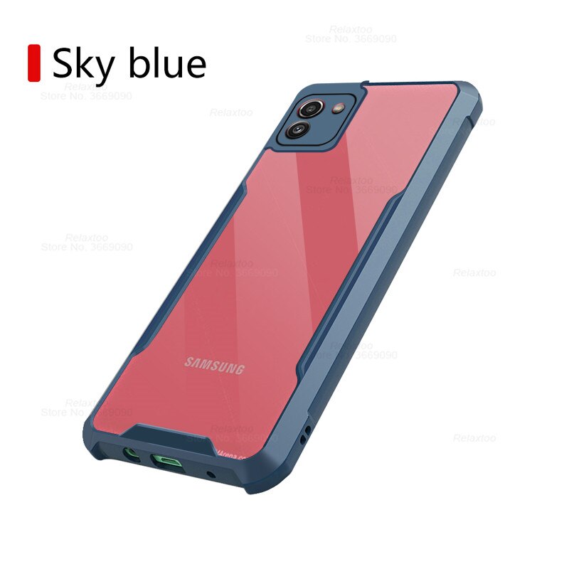 Przezroczysty akryl Heavy Duty tylna obudowa telefonu do Samsung Galaxy A03 S A 03 S 03 S 02S A02S SamsungA03 obudowa odporna na wstrząsy chroń Fundas: For k49  sd / blue