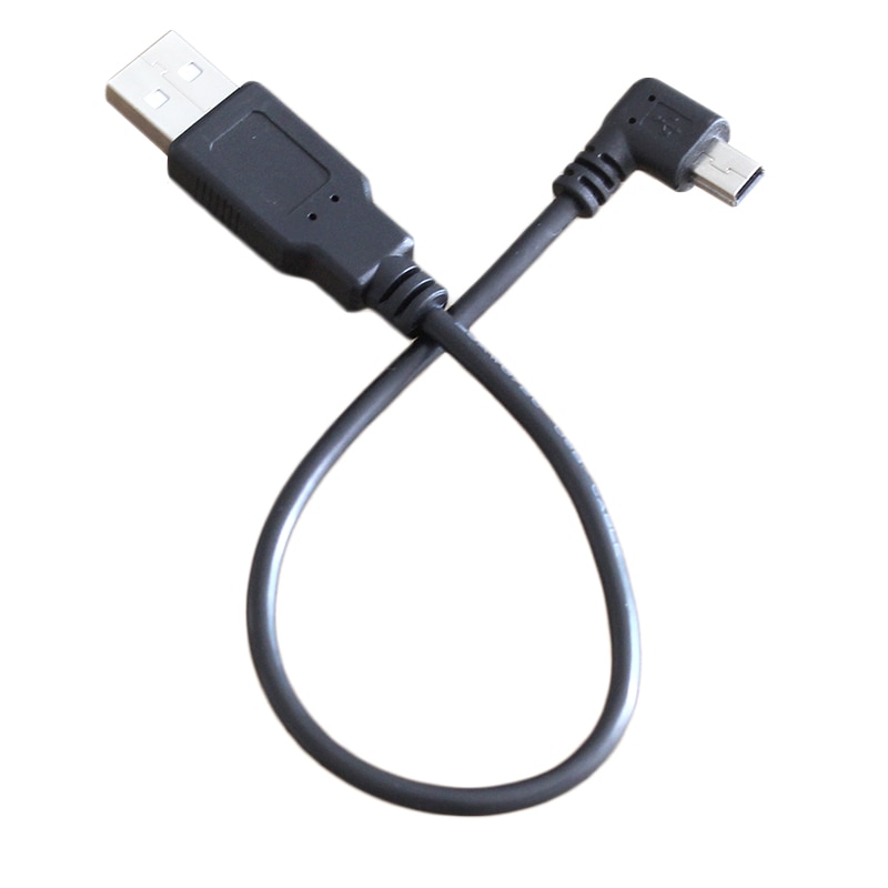 20cm 0.2m USB 2.0 Male naar MINI USB 2.0 Male 90 Graden kabel Hoek mini USB links of haaks Data Oplaadkabel