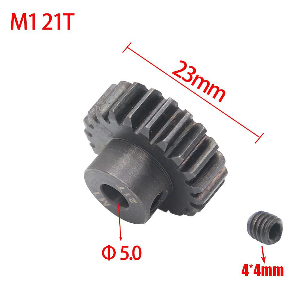Ajrc M1 5Mm 15T 16T 17T 18T 20T 21T Zwart Stalen Metalen Pinion motor Gear Voor 1/8 Rc Model Auto Motor: M1 21T