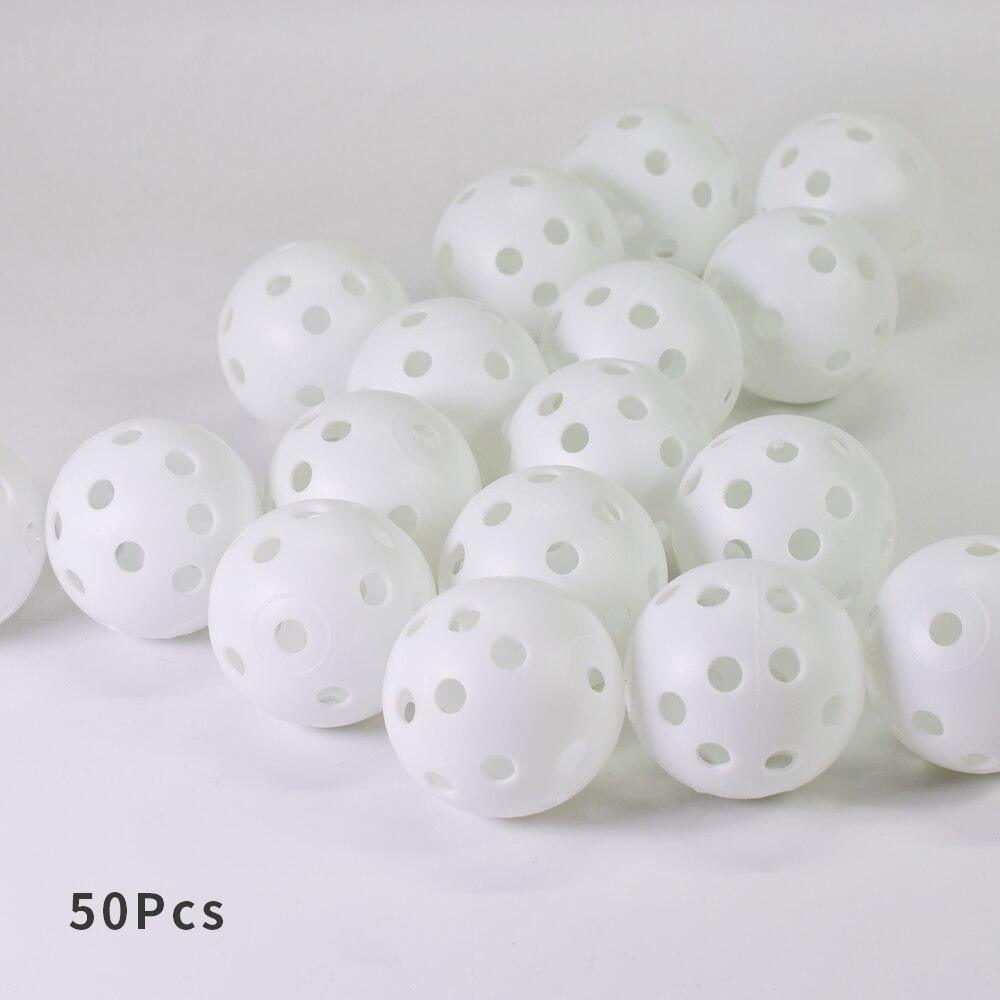 50 Stuks Foam Eva Luchtstroom Hollow Praktijk Golfballen Golf Training Ballen Outdoor Indoor Putting Green Doel Achtertuin Swing Game: Hole White 50Pcs