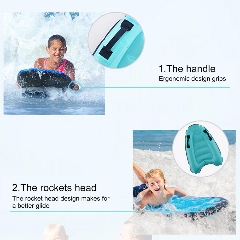 Outdoor Inflatable Surfboard Solid Color Buoy Kickboard Kids Safe Sea Beach Surfing Board
